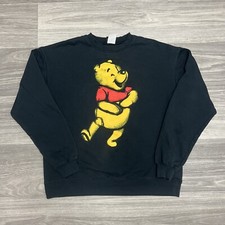 Vintage Disney Winnie The Pooh Crewneck Sweatshirt Adult Xs Black Shadow RARE