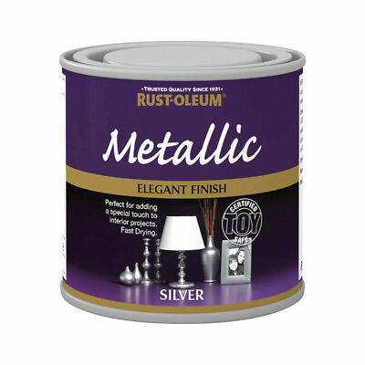 Rust-Oleum Mehrzweck Metallic Silber Premium Pinsel Lack Holz Metall Kunststoff