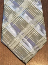 Perry Ellis Portfolio Green Blue 100% Silk Men’s Neck Tie Made In China