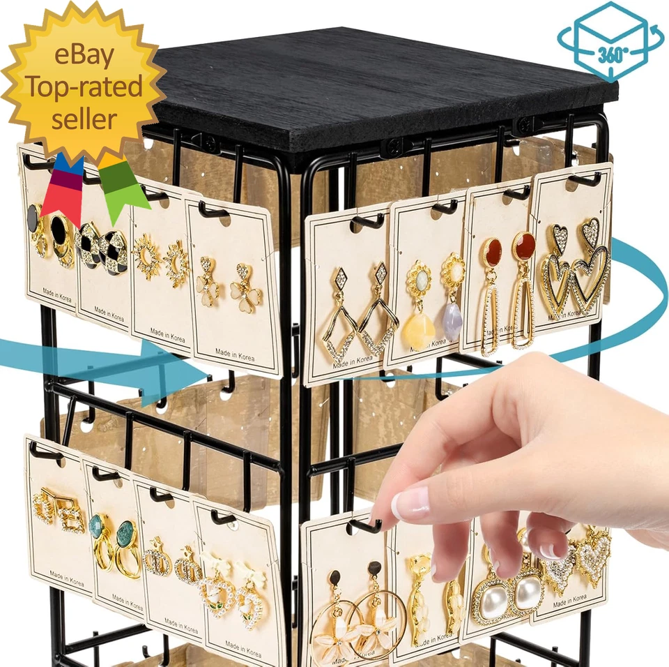 360 Rotating Earring Display Stands for Selling Earring Rack Display Holder Stan - Image 3 of 4