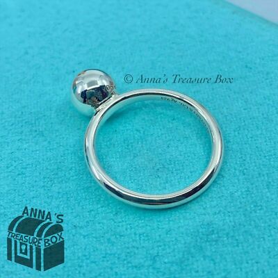 Tiffany & Co. 925 Silver 8mm HardWear Ball Ring Sz. 5.5 (box