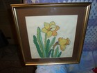 Vintage Daffodil needlepoint? 1994 Nicely framed — photo 7