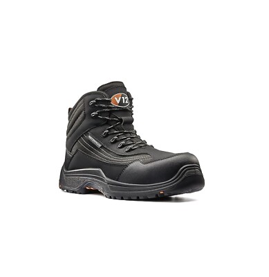 V12 Caiman, S3 Vegan Waterproof Safety Hiker, Black/Graphite - UK SIZE 8