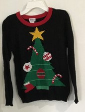 christmas sweater kids Unisex. Xmas Tree Size S 4-5 Blueber Boulevard NEW