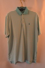 Polo Golf Ralph Lauren Performance Polo Shirt Teal Stripe XL