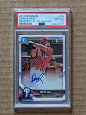 2018 Bowman Chrome Prospect Darick Hall Phillies RC Rookie AUTO PSA 10 GEM MINT