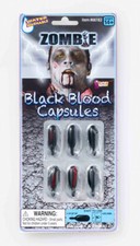 Black Blood Zombie Capsules - Theatrical Makeup Prop - Halloween - Large Size