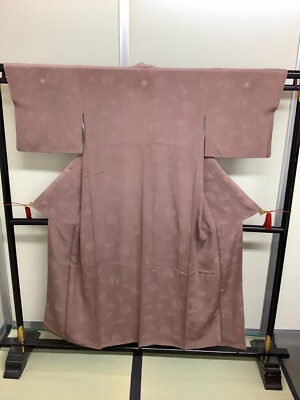 Japanese Vintage Kimono pure silk Maron family crest expensive Height 61.41inch