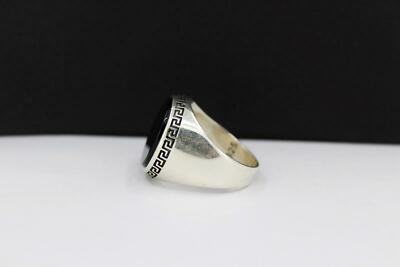 ROUND ONYX STONE RING-SILVER925-ストーンリング Onyx Round Stone Solid 925 Sterling Silver Men Ring | eBay