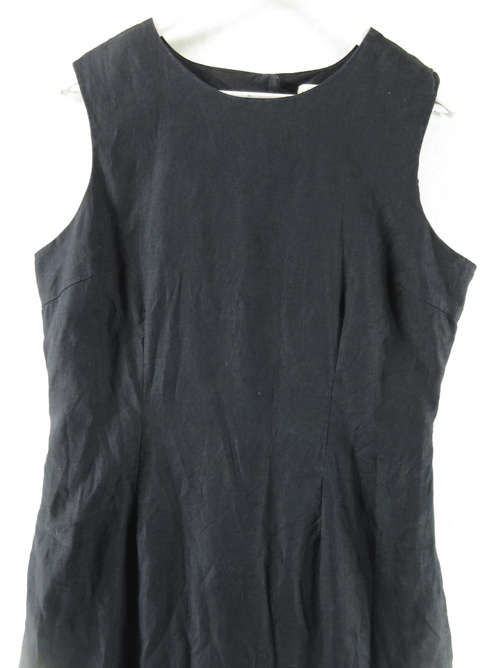 Maxi Vestido Merona Lino XL Negro Sin Mangas Largo Tobillo Vaina Sin Mangas Tanque Foto 4 de 4