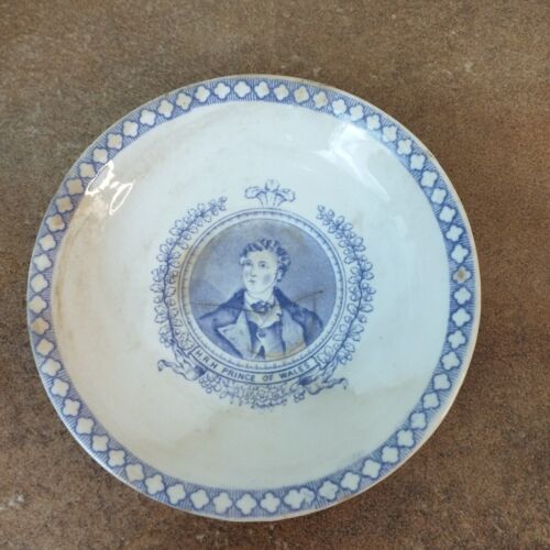 Antique c.1850, HRH Prince Of Wales, Comemorative Saucer or Dish, Adams & Cooper - Afbeelding 1 van 8