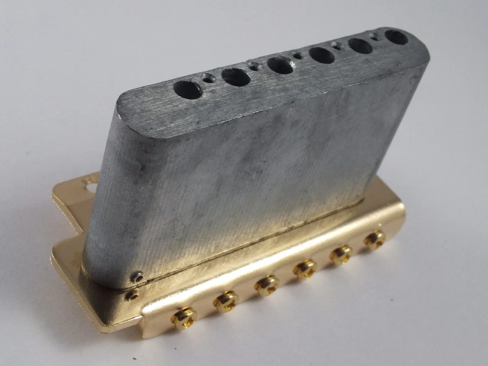 Oro STRATOCASTER Trémolo Puente Vintage Doblado Acero Monturas 54mm Full Bloque - Imagen 4 de 4