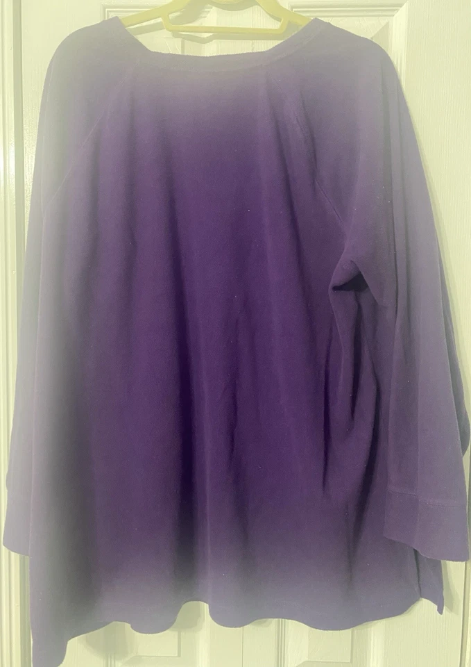 Top túnica polar manga larga Danskin Now púrpura 2X 18W 20W usado Foto 4 de 4