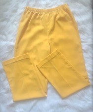 Women Pants High Waist Trousers Solid Loose Bottoms, Yellow Color. Size 12 T