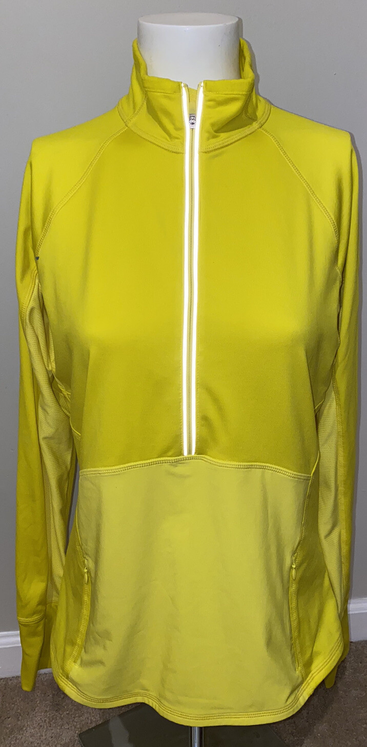 Athleta Medium Yellow Half Zip Pullover, Long Sle… - image 1