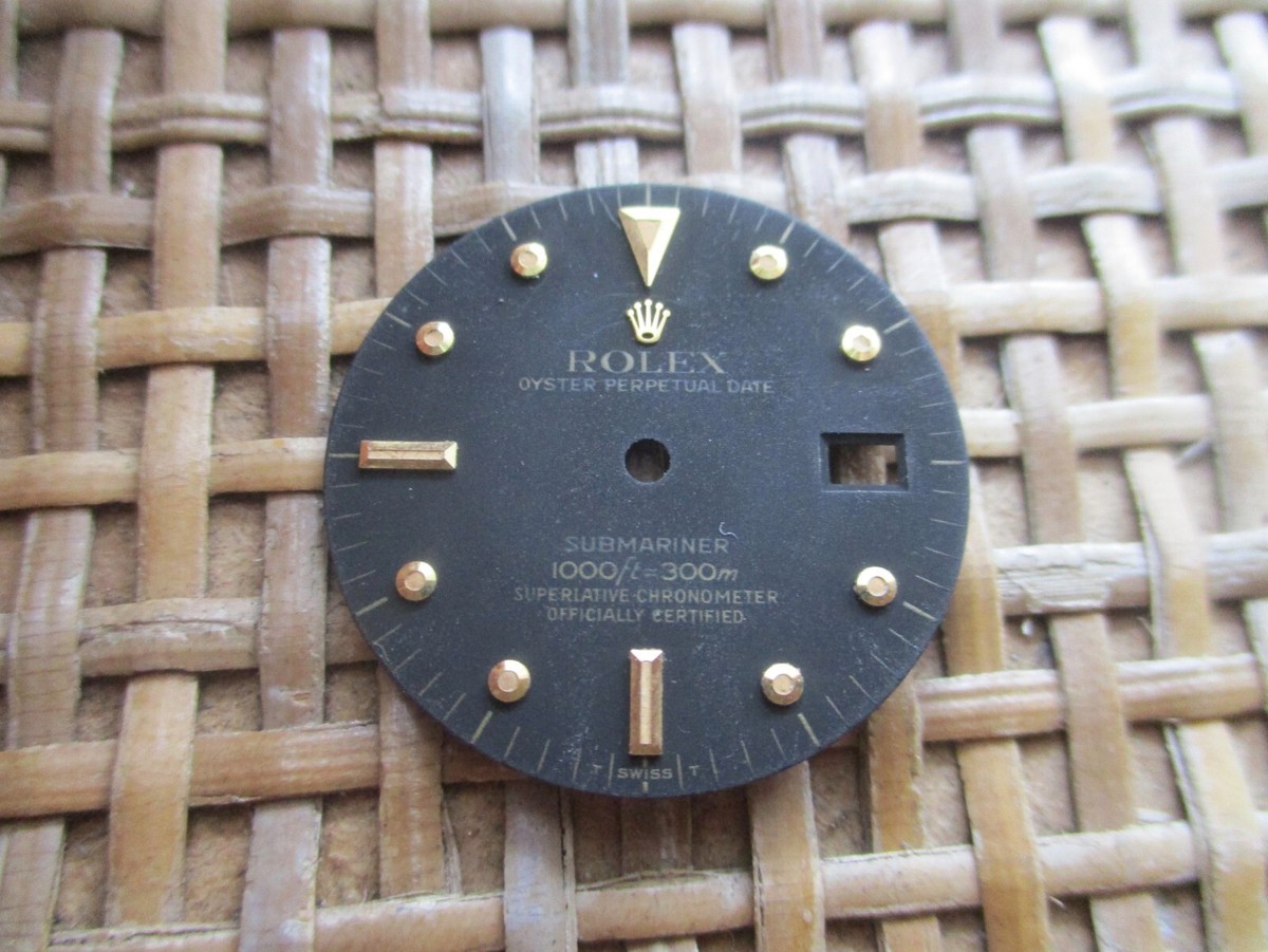 Rolex Submariner 16808 Black Matte Nipple Dial For 18K Gold Watch