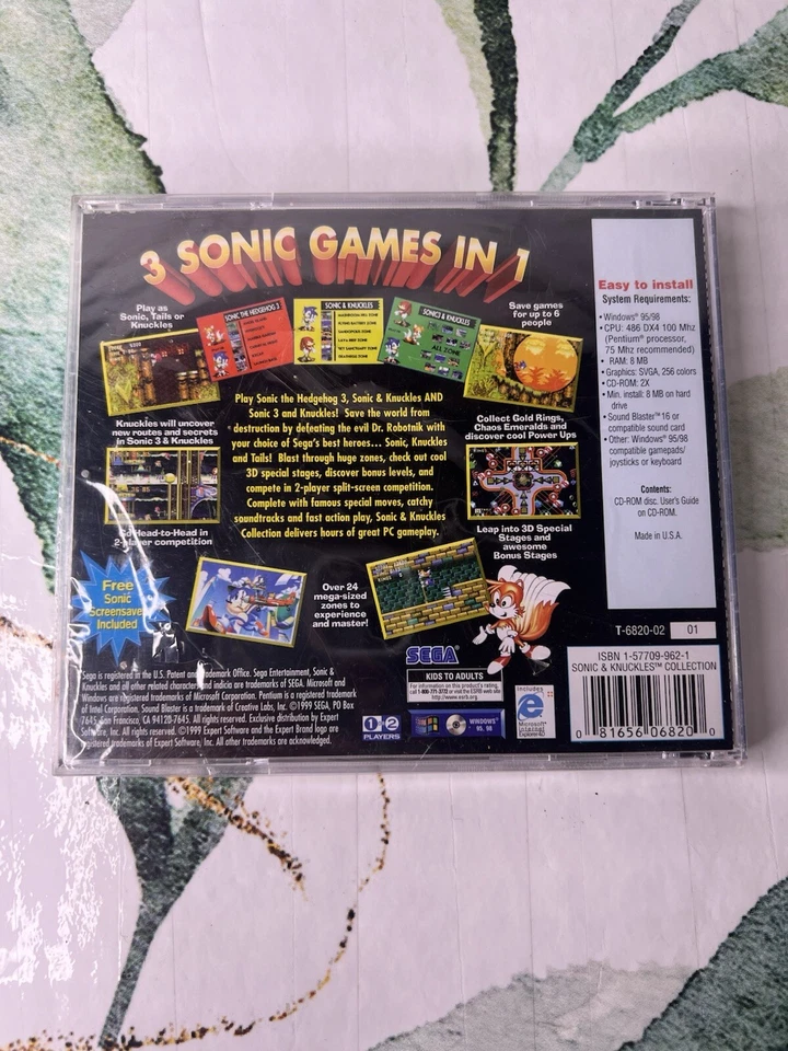 Sonic & Knuckles Collection [Jewel Case] (PC, 1999) Sega PC Mac Windows Game OOP - Image 2 of 2