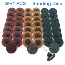46Pcs 2 in Roll Lock Surface Conditioning Die Grinder Quick Change Sanding Discs