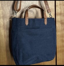 Thirty-One Navy Blue Canvas Crossbody Open To...