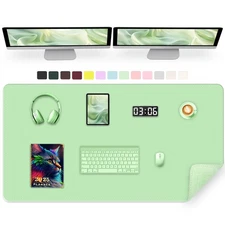Large Desk Pad 47.2" x 17" PU Leather Desk Mat for Desktop Non-Slip Office De...