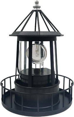 New LED Solar Lighthouse, 360 Degree Rotating Lamp, Waterproof and DurablE