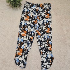 Cuddl Duds Black Floral Super Soft Lounge Pants, Size Medium