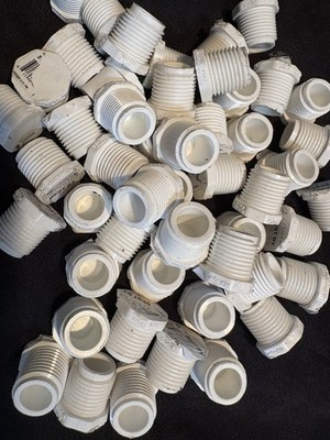 44 Pack 1/2'' PVC SCH40 Male Threaded Pipe End Plug 0.5 Inch Hex Charolette  Pipe
