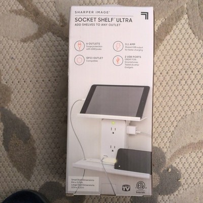 Sharper Image Socket Shelf Ultra  White