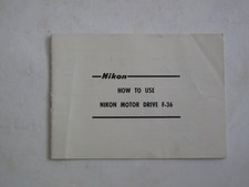 Nikon F-36 motor drive instruction manual, US SELLER "LQQK"
