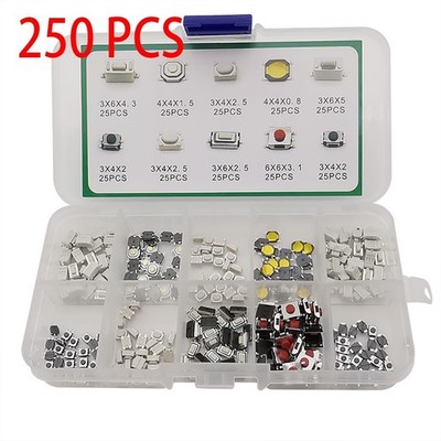 Schalten Knopfschalter Parts Tactile Push With Plastic Box 10Value Kit