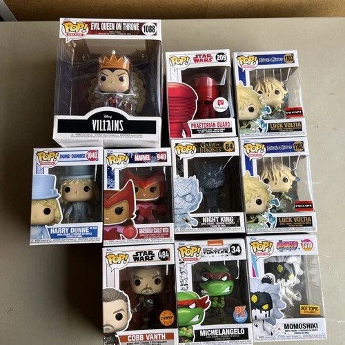 Lot Of 10 Funko Pops Marvel Star Wars Boruto TMNT See Pics
