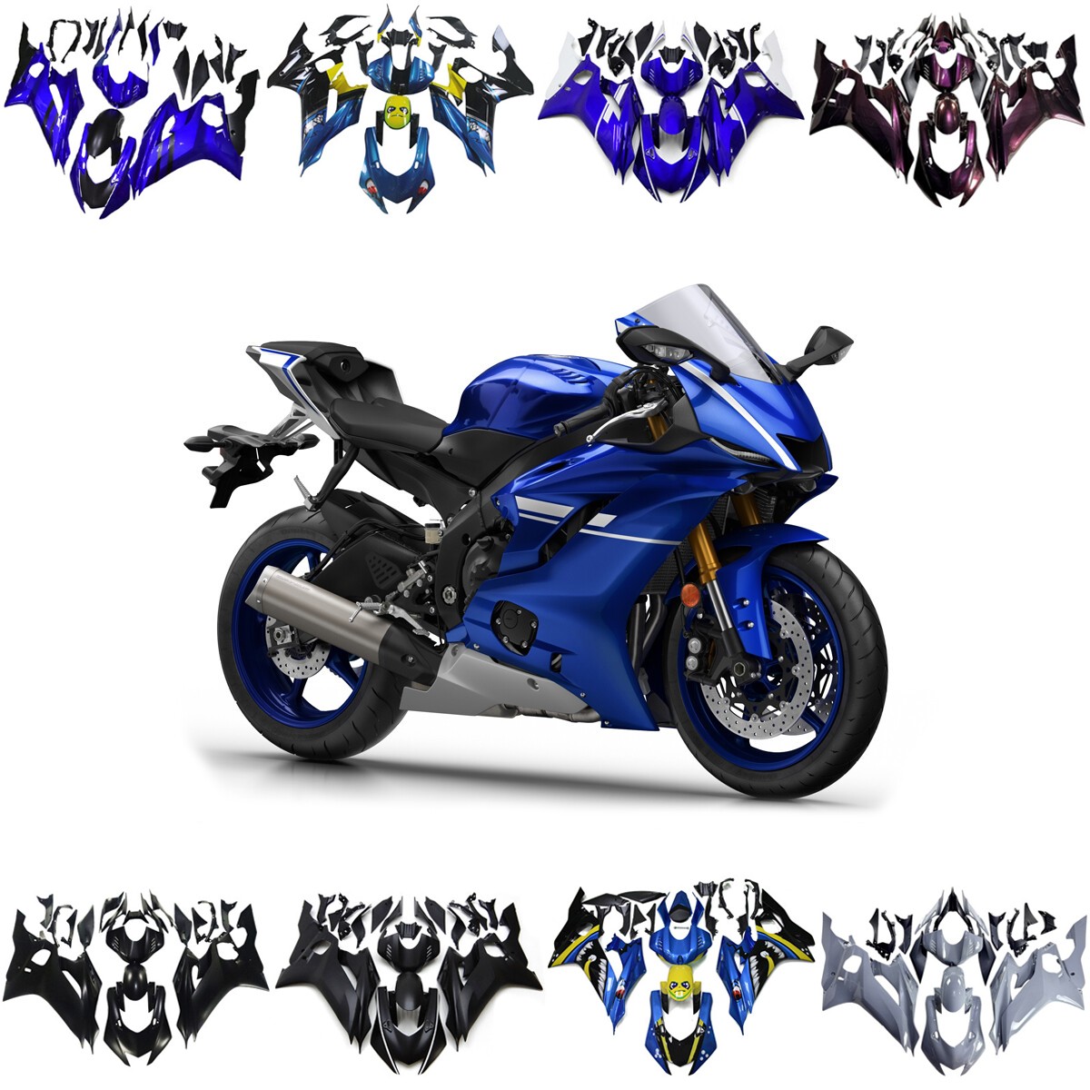 Full Bodywork For 2017 2018 2019 2020 2021 Yamaha YZF R6 ABS Plastic Fairing Kit