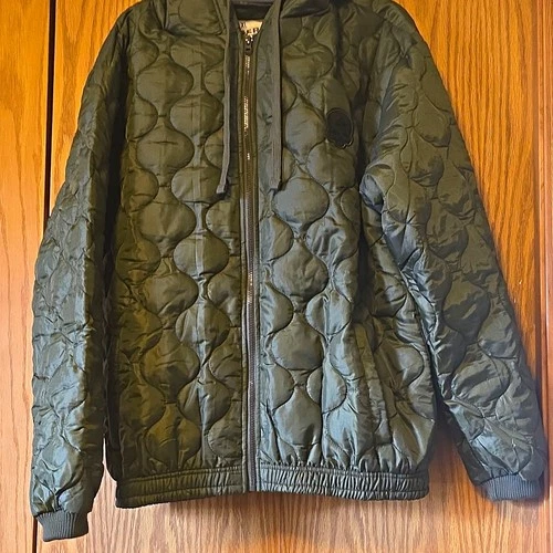 Zero Foxtrot Woobie Stay Zero Men's Green Quilted Hooded Full Zip Jacket XL - product listing photo