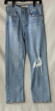 Levi's Women's Premium Jeans Blue Wedgie Straight Fit Denim Size 27 Button Fly