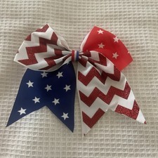 July 4 Cheer hair bow