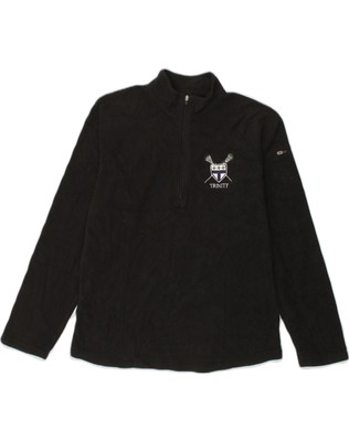L.L.BEAN Damen Fleecepullover lockere Passform Reißverschluss am Ausschnitt UK 10 Small schwarz AO99