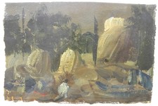 Pietro Annigoni (Milano 1910 - Firenze 1988) Figura nel bosco OLIO cm 13x20