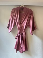 Victoria's Secret Pink Satin Kimono Robe Belted Tie V-Neck XS/S