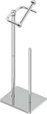 Bathroom Toilet Paper Holder Stand with Storage, Chrome