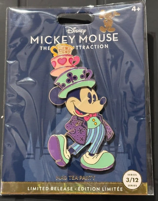 Brandneu mit Etikett Mickey Mouse Mad Tea Party 50. Feier Trading Pin Alice im Wunderland