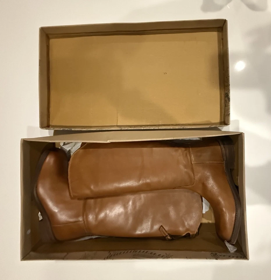 Botas ecuestres Free People Everly para mujer talla 6,5 silla de montar cuero tostado para montar Foto 2 de 4