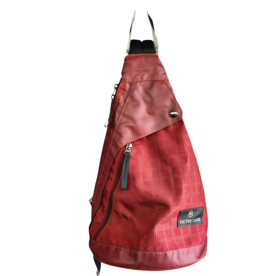 Mochila Victorinox Swiss Army tiracolo monoSling bolsa de ginástica vermelha bolso eletrônico - Imagem 2 de 4