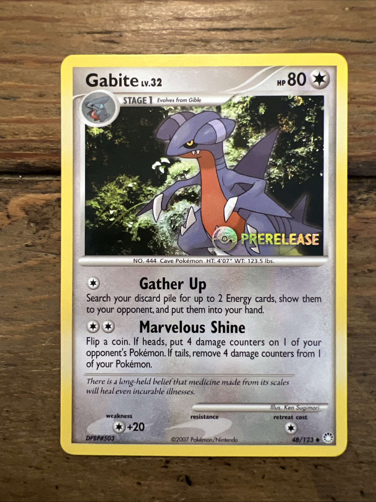 Pokemon Gabite Prerelease Stamp Promo, Mysterious Treasures 48/123. NM-MINT.