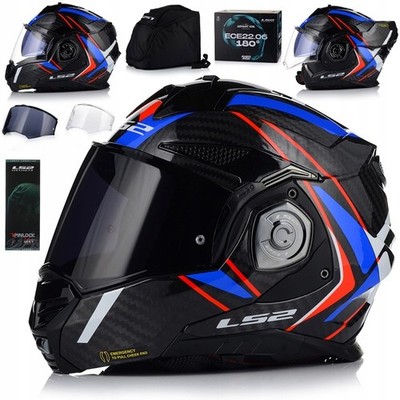 Motorradhelm Klapphelm | LS2 FF901 Advant X Carbon | Helm Flip Up XS-3XL 180°