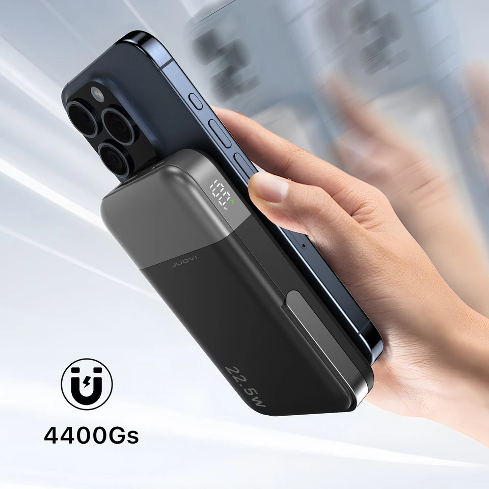 Banco de alimentación inalámbrico JUOVI 22,5 W 10000 mAh portátil carga Magsafe para iPhone Foto 4 de 4