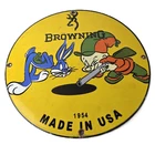 Vintage Browning Porcelain Sign - Firearms Rifles Shotguns Ammo Gas Pump Sign