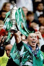 Celtic Football Legend Scott Brown Signed 12x8 Trophy Celebration Photo + COA