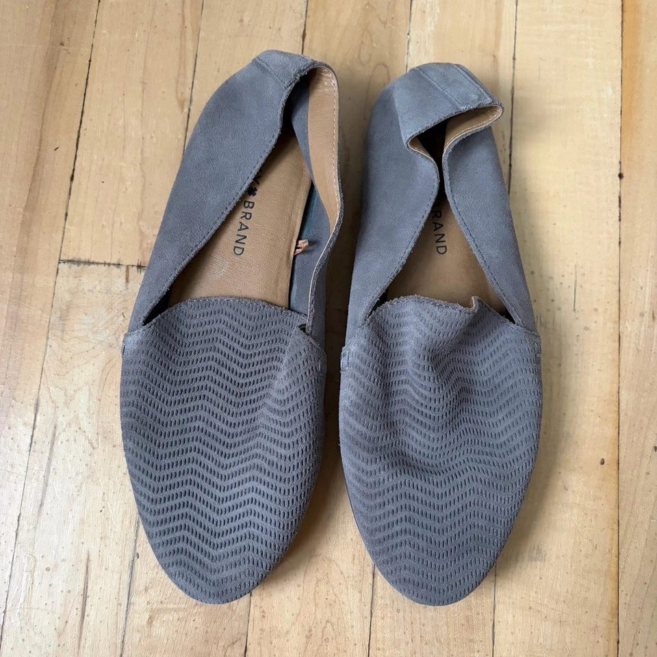 Mocassim Lucky Brand Taupe Cattina Camurça Ajuste Relaxado Conforto Tamanho 8M - Imagem 4 de 4