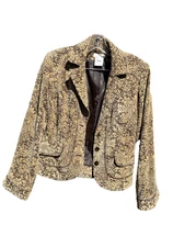 FDJ French Dressing Vintage Lined Brocade Jacket Brown Sz 8 Brown 90s