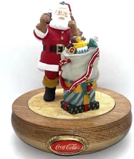 Vintage Coca-Cola Santa Musical Figurine   #36005 Music Plays  “TOYLAND”